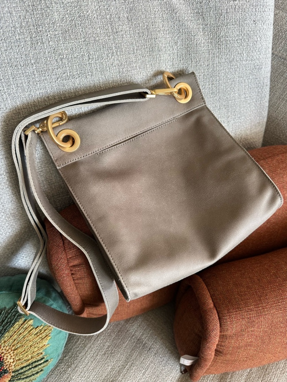 NWOT Hammitt $425 Tony Medium Pewter Leather Shoulder Crossbody Bag - Picture 7 of 16